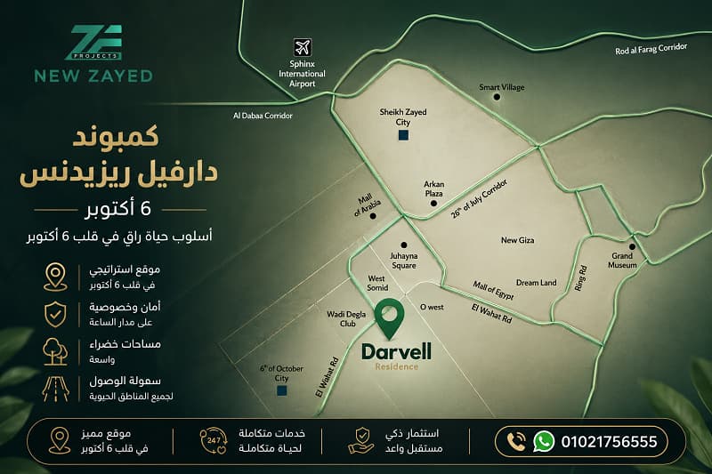 خريطة موقع كمبوند دارفيل ريزيدنس 6 أكتوبر